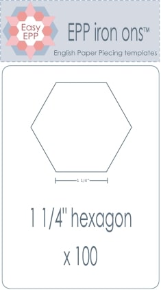 1 1/4" hexagons iron-on