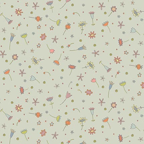 Scattered Flowers Dove Gray