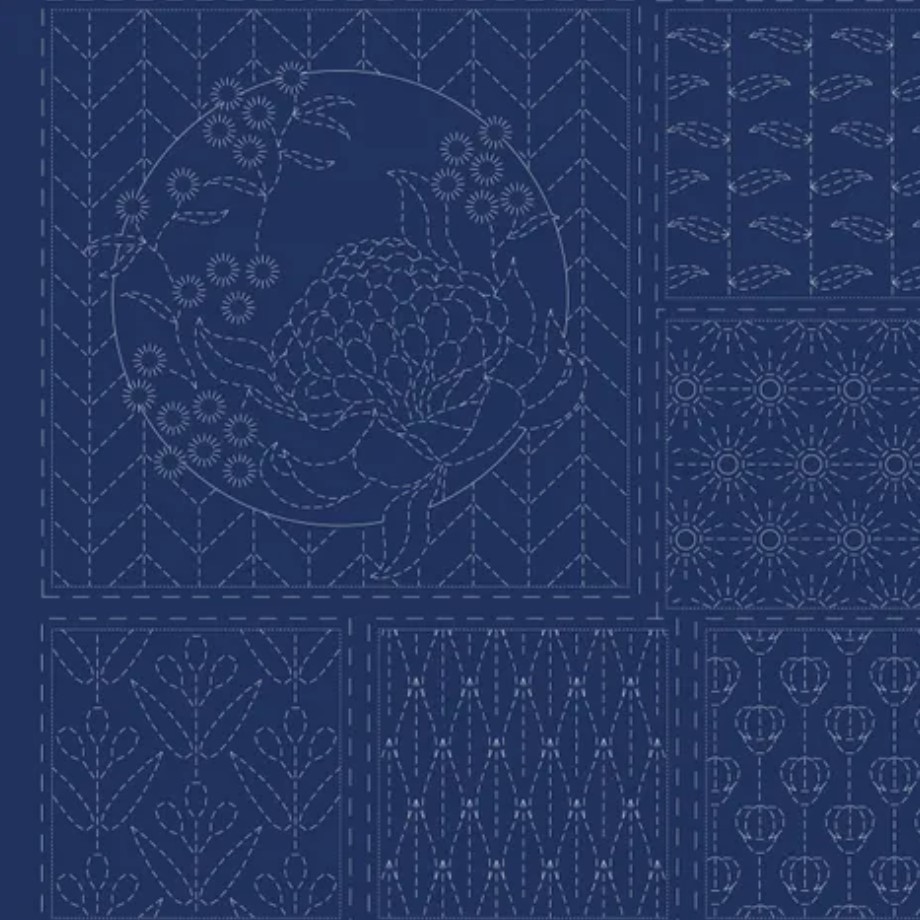 Botanical Sashiko Stitchery Panel