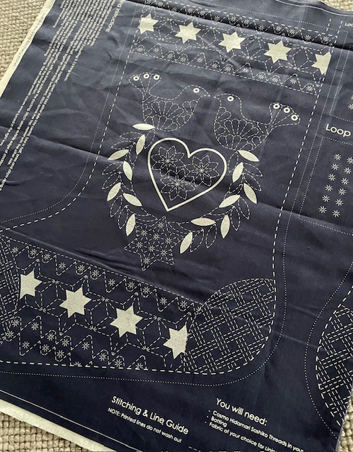 Stockings Stitchery Panel - Navy and Silver