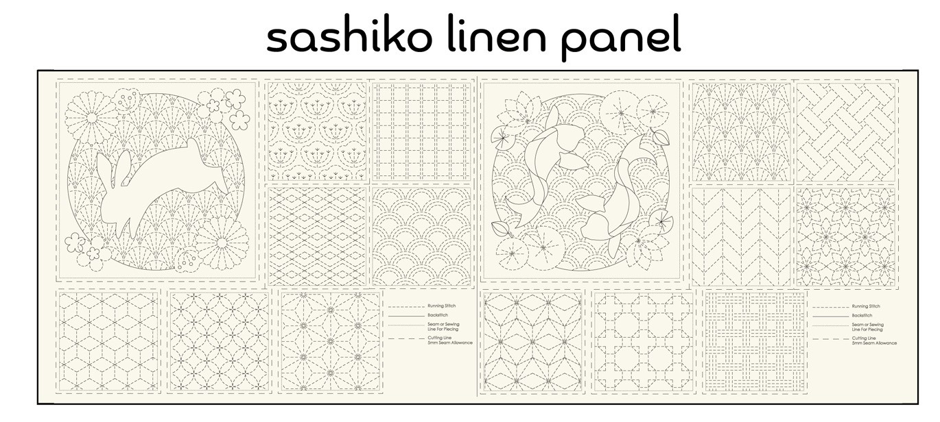 Sashiko Stitchery Panel