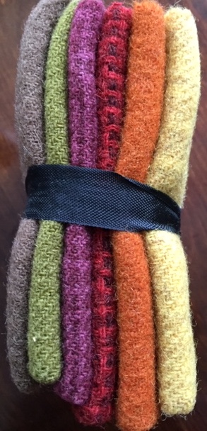 'Autumn' - Four Ewes hand dyed felt woven wools - 6 pieces